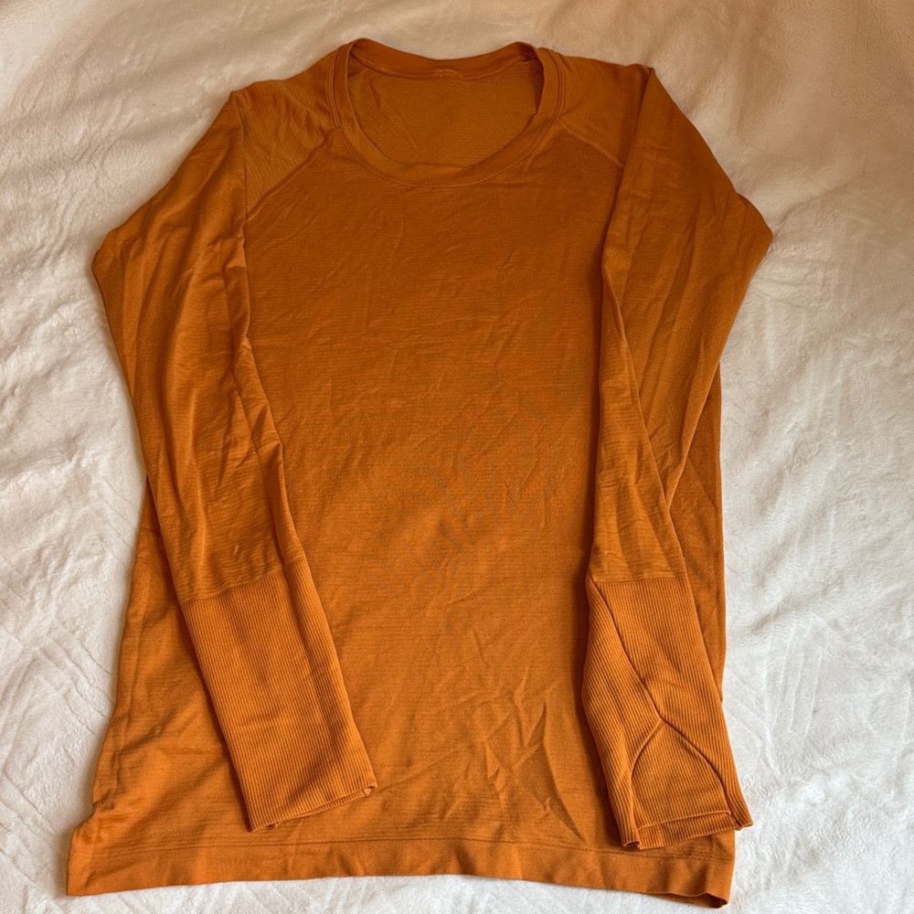 lululemon athletica Women's Long-Sleeve Crew Top in Burnt Orange